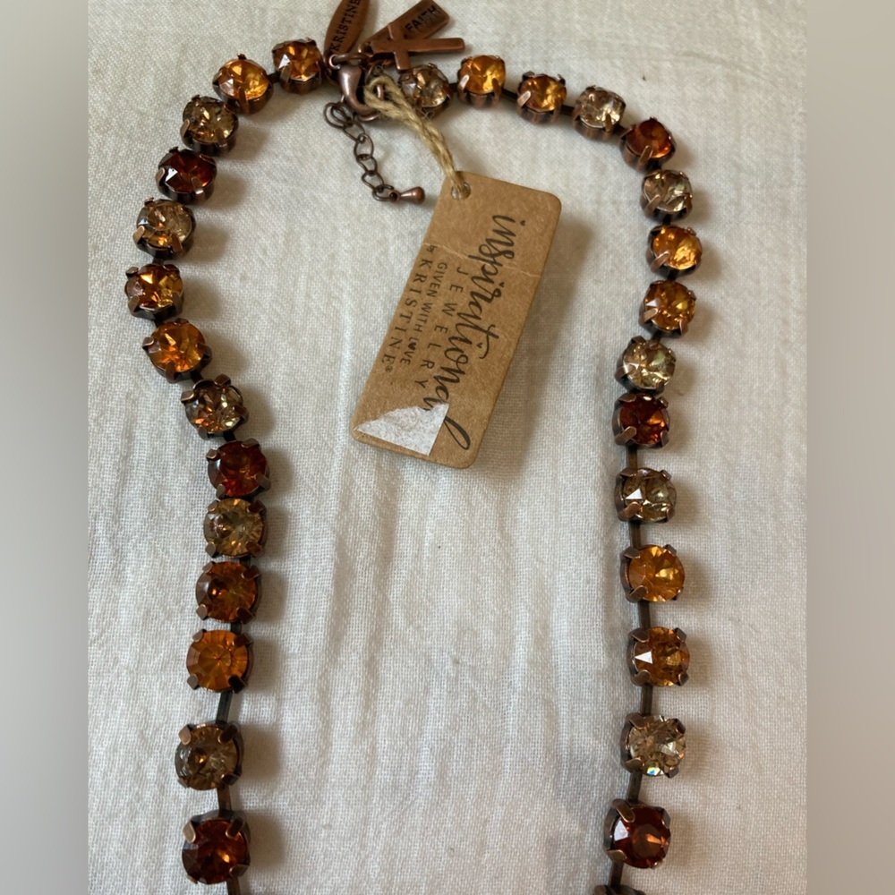 Inspirational Amber‎ Colored Stones Necklace